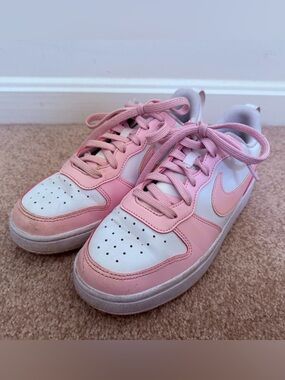 Nike Pink and White Youth Dunks Low-Top Sneakers Size 6Y